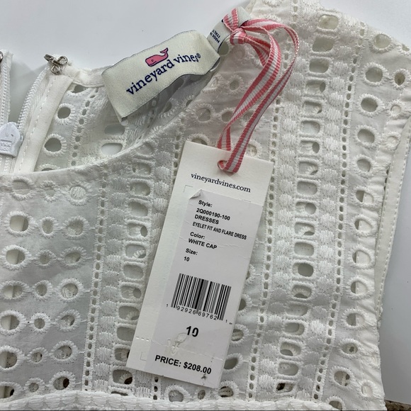Vineyard Vines White Eyelet Fit & Flare Dress - Picture 6 of 8